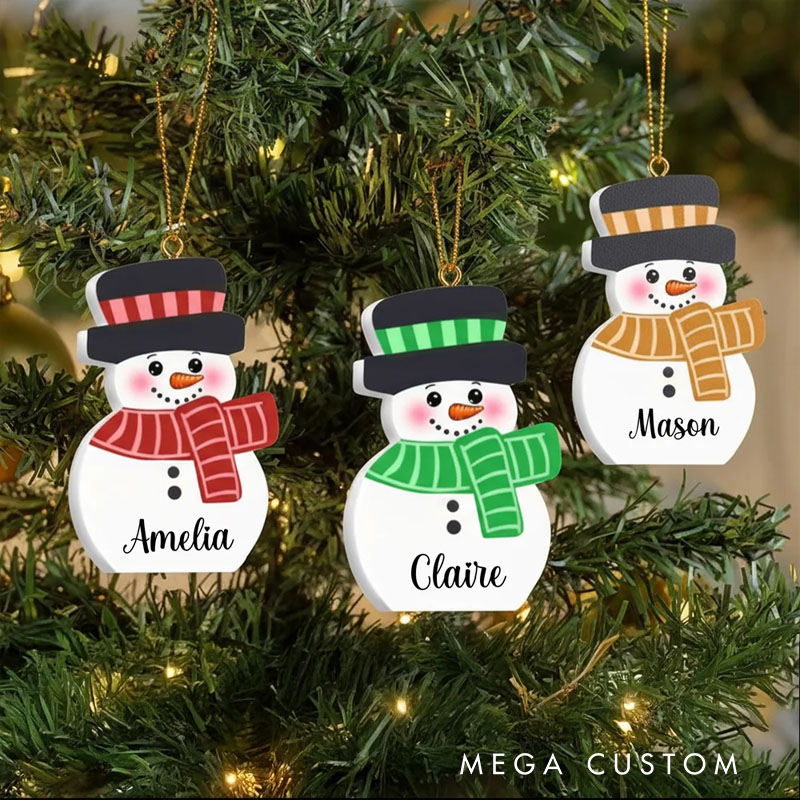 Personalized Cute Snowmen Ornament with Name Home Decor Christmas Gift for Family Friends