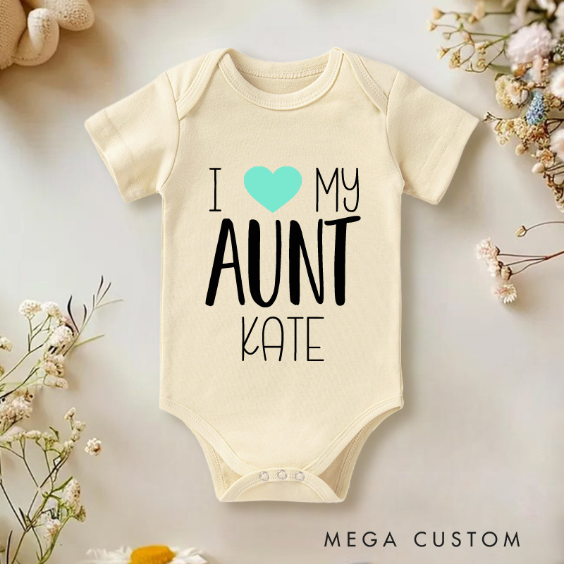 Personalized I love My Aunt Baby Onesie with Your Name Baby Shower Gift