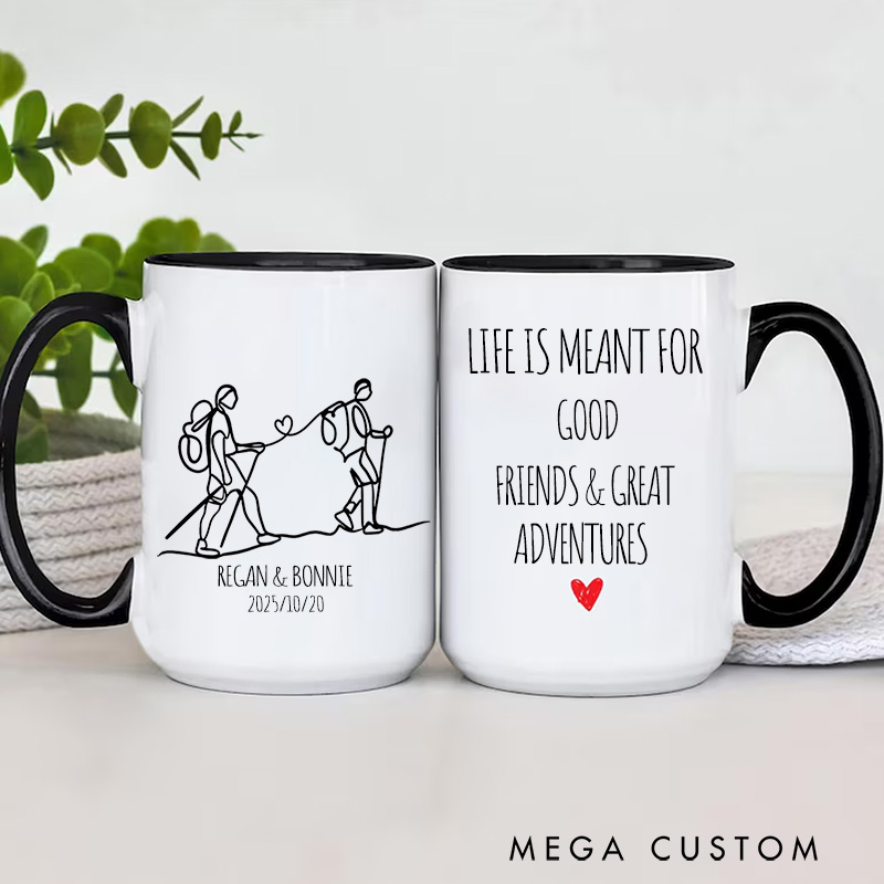 Personalized Adventure Mug Custom Camping Gift for Best Friend Forever My Adventure Buddy Cup Outdoor Friendship Birthday Present