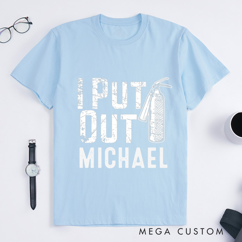 Personalized Firefighter T-Shirts Custom Funny Firefighter Design T-Shirt Firefighter Dad Gift
