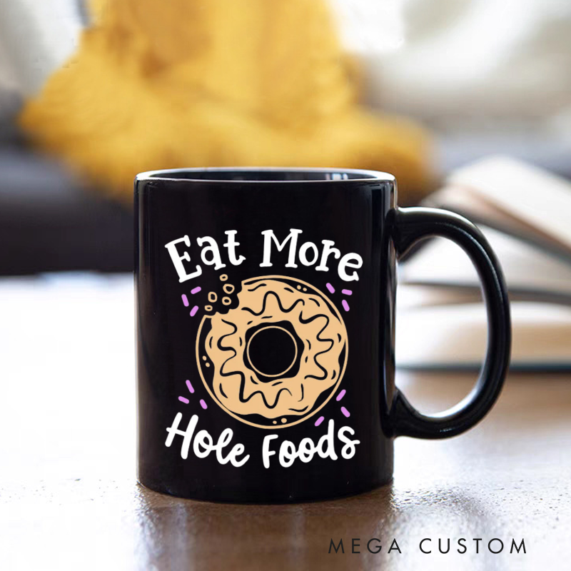 Personalized Police Themed Mug with Custom Name and Eat More Hole Foods Design Fun Gift for Police Officers