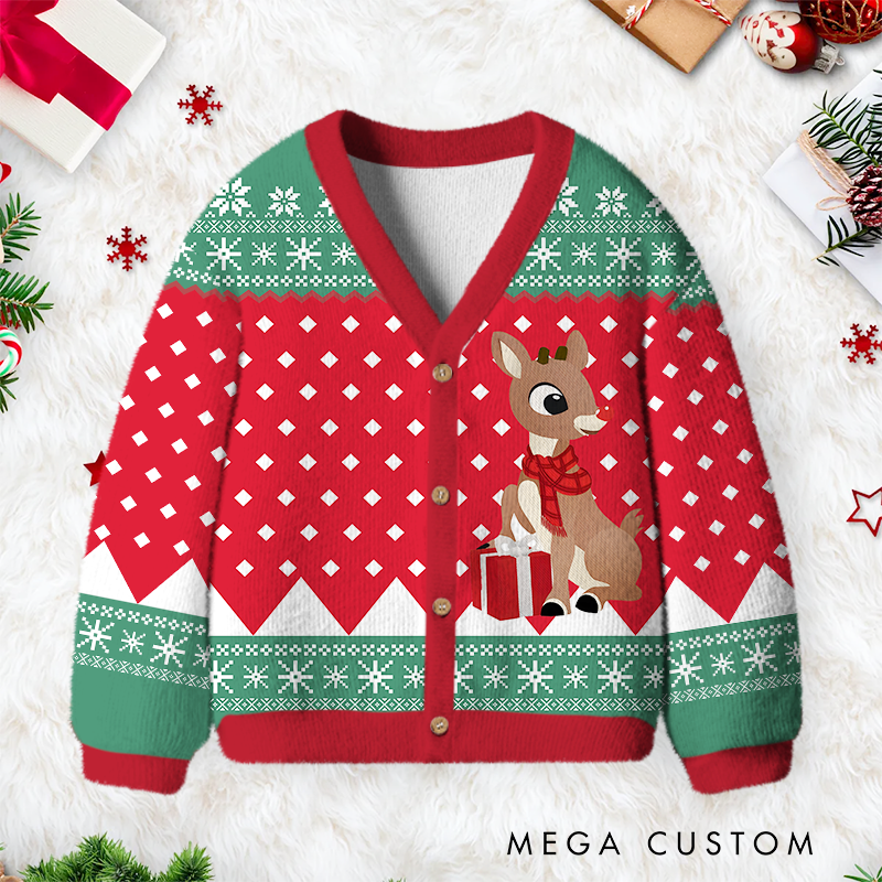 Personalized Cute Kids Christmas Cardigan Sweater Funny Sweatshirt Gifts
