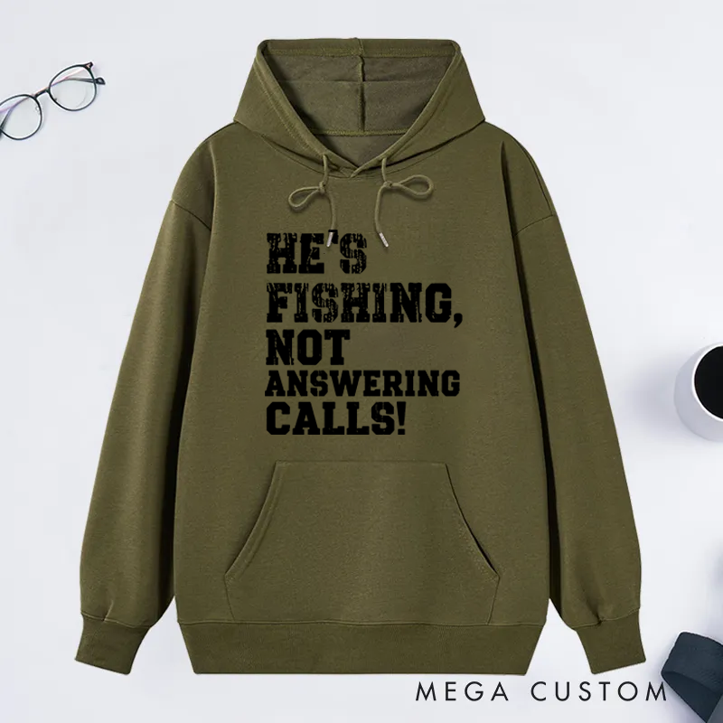 Personalized Funny Fishing Hoodie He's Fishing Sweatshirt Funny Fisherman Hoodie Cozy Sweatshirt for Fishing Lovers Perfect Gift for Outdoor Adventures