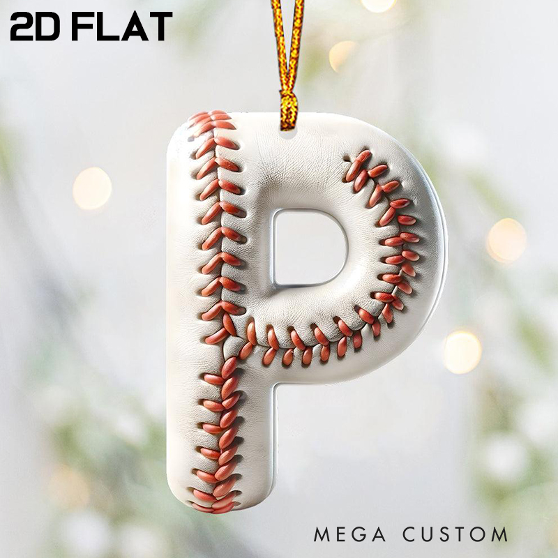 Personalized Baseball Acrylic Initial Christmas Ornament for Baseball Fans with Festive Touch  