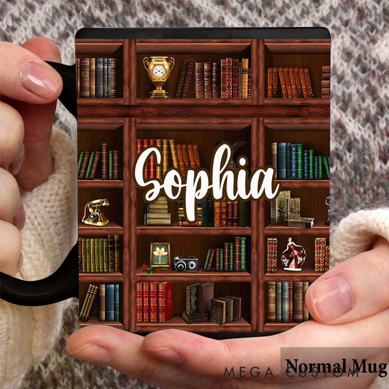 Personalized Bookish Mugs Custom Book Accent Mug with Name Bookworm Coffee Mug for Reader Book Lover Librarian Gift