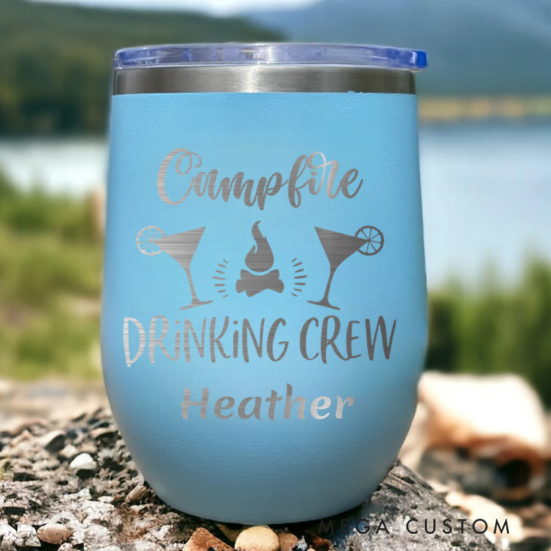 Personalized Camping Tumbler Camp Mug Campfire Drinking Crew Cup for Camping Outdoor Enthusiasts Lover
