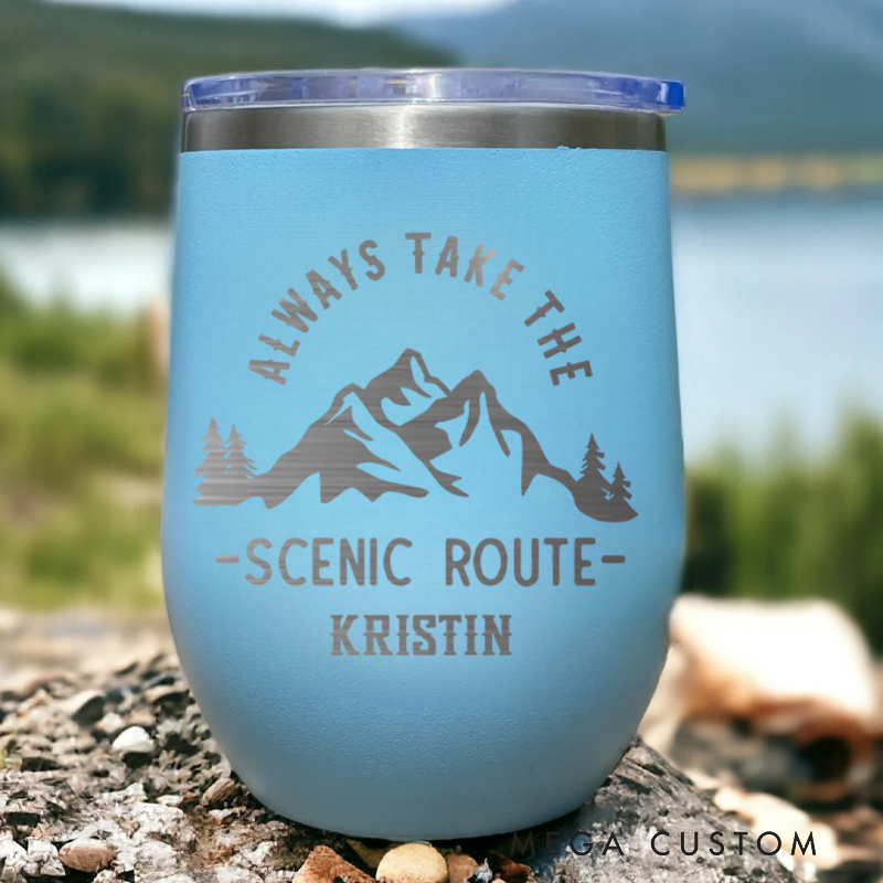 Personalized Nature and Adventurers Lovers Tumbler Hking Camping Wine Tumbler Gift for Outdoor Lover