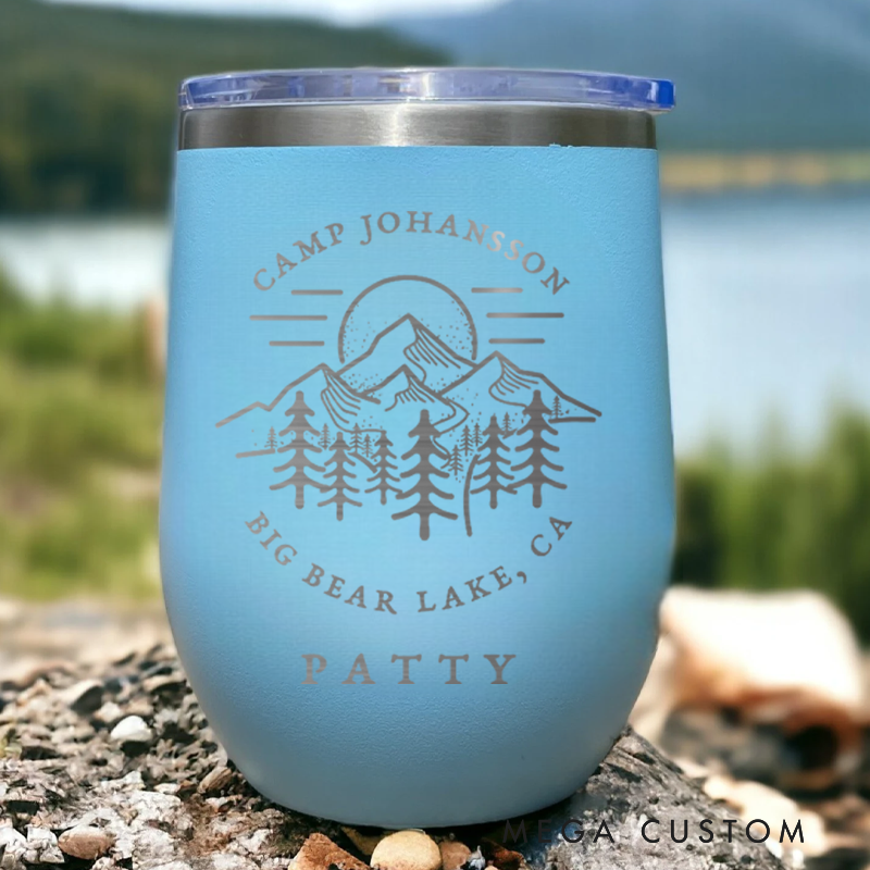 Personalized Mountain Trailblazer Tumbler Hiking Camping Wine Tumblers Outdoor Adventure Tumbler