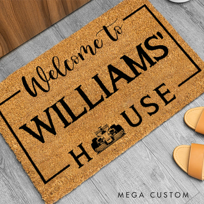 Personalized Welcome to House Doormat Custom Name Design for Racers and Racing Lovers