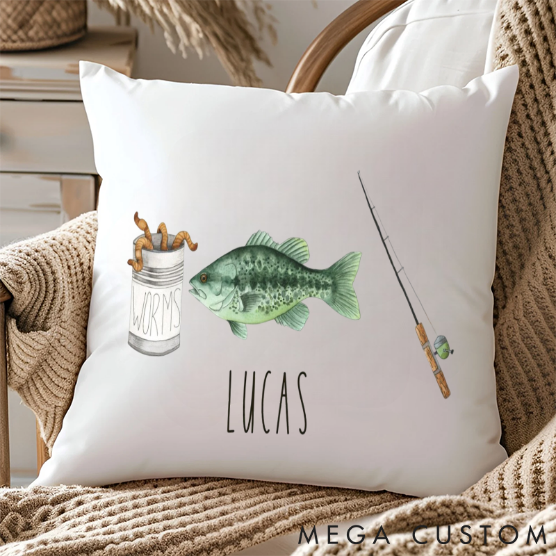 Personalized Fishing Pillow Boys Room Fishing Pillow Unique Gift for Anglers Comfortable and Stylish Home Decor