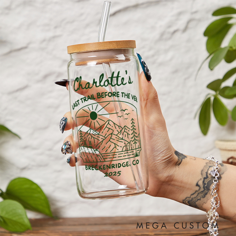 Personalized Outdoor Camping Party Coffee Cup Custom Camp Bachelorette Glass Tumblers Gift for Campig Lover