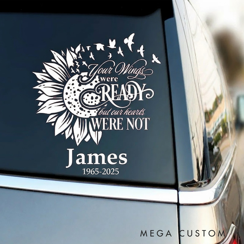Personalized Memorial Decal Sticker for Car Window In Loving Memory Decal Sunflower Decal Sympathy Gift