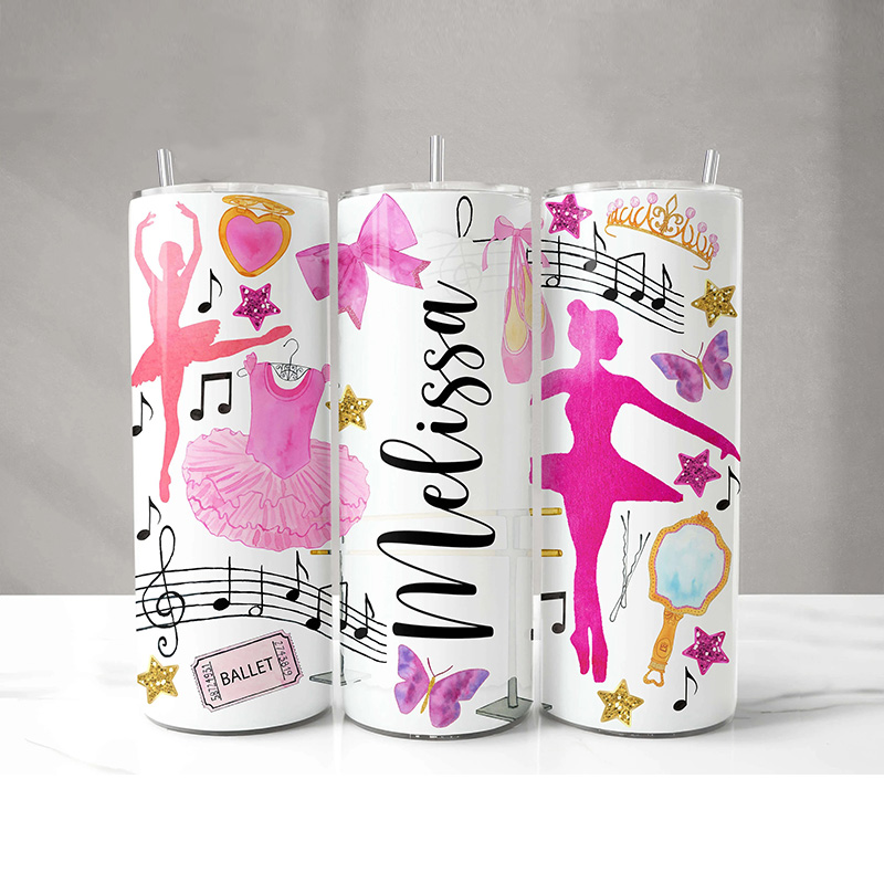 Personalized Ballerina Princess Tumbler Gifts for Dance Teacher Dance Lover Tumbler Gift for Kids Friend Granddaughter
