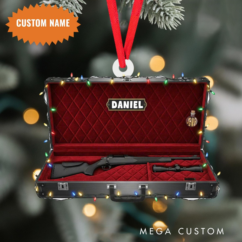 Personalized Hunting Ornament Hunter Ornament Gun Christmas Ornament Christmas Home Decor Gift for Hunter