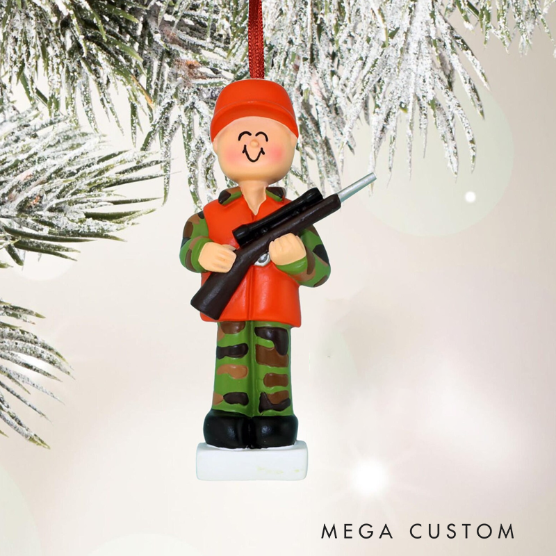 Personalized Hunting Christmas Ornament 2d Flat Huntsman Ornament Custom Hunter Ornament Hunter Boy Gifts Hunter Girls