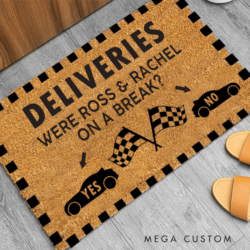 Personalized Deliveries Check Flag Doormat with Custom Name Design for Racers and Racing Lovers