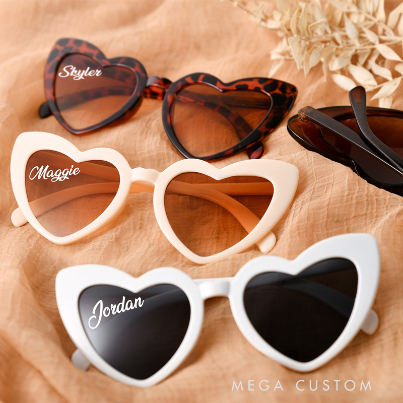 Personalized Heart Shaped Glasses Custom Party Heart Shaped Sunglasses Party Souvenirs Girls Trip Gifts