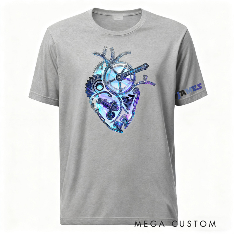 Personalized Classic Tshirt Cycling Short Sleeve Unisex T Shirt Anatomical Cycling Heart for Biker Cyclist
