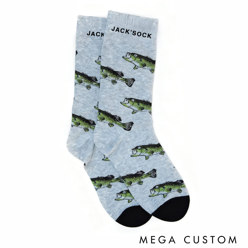 Personalized Fishing Socks Lucky Fishing Socks Fun Fish Pattern Perfect Gift for Fishermen Comfortable and Unique for Fishing Enthusiasts