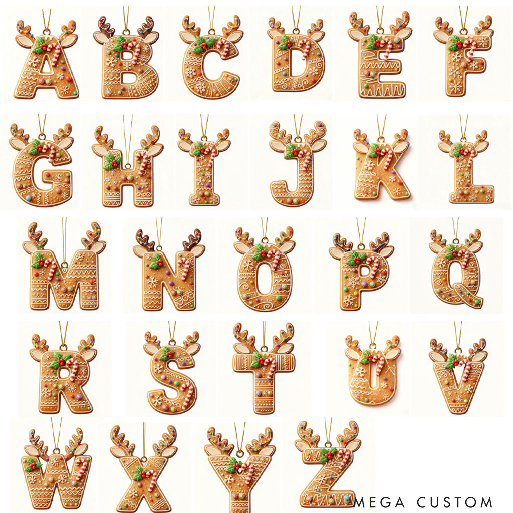 Personalized Alphabet Cookie Christmas Ornament Baking Holiday Decor Custom Cookie Family Ornament for Baker Xmas Gift