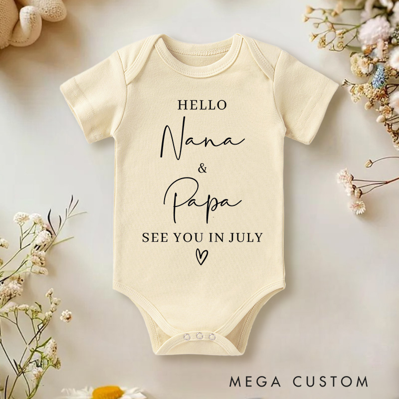Personalized Family Pregnancy Announcement Baby Reveal Baby Onesie Gift for Baby
