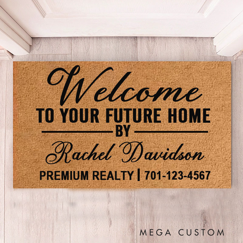 Personalized Welcome Mat for New Home Buyers Real Estate Closing Gift Personalized Doormat