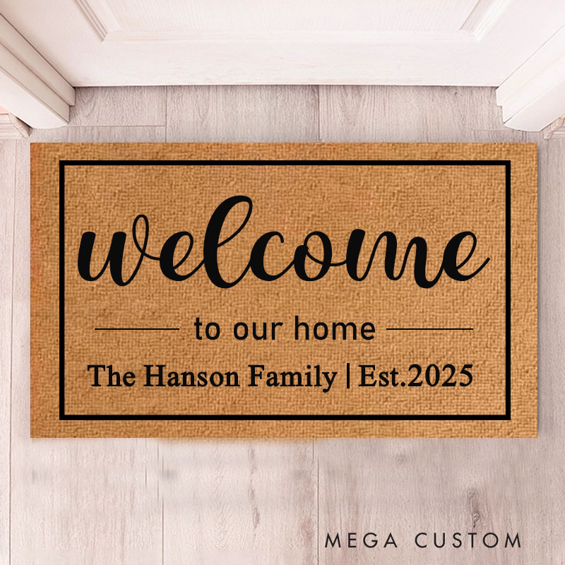 Personalized Welcome Doormat Custom Coir Mat With Family Name And Year Design Durable Indoor Outdoor Rug Perfect Housewarming Or New Home Gift Decor