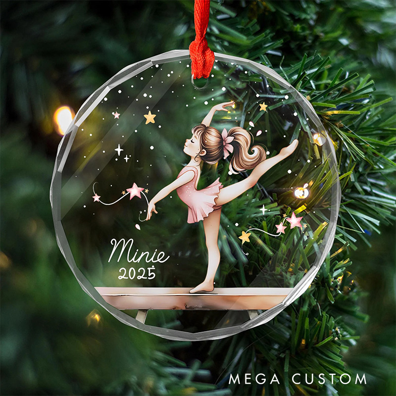 Personalized Elegant Gymnastics Glass Christmas Ornament Dance Lovers Christmas Gift Dancer Xmas Gift Christmas Decor