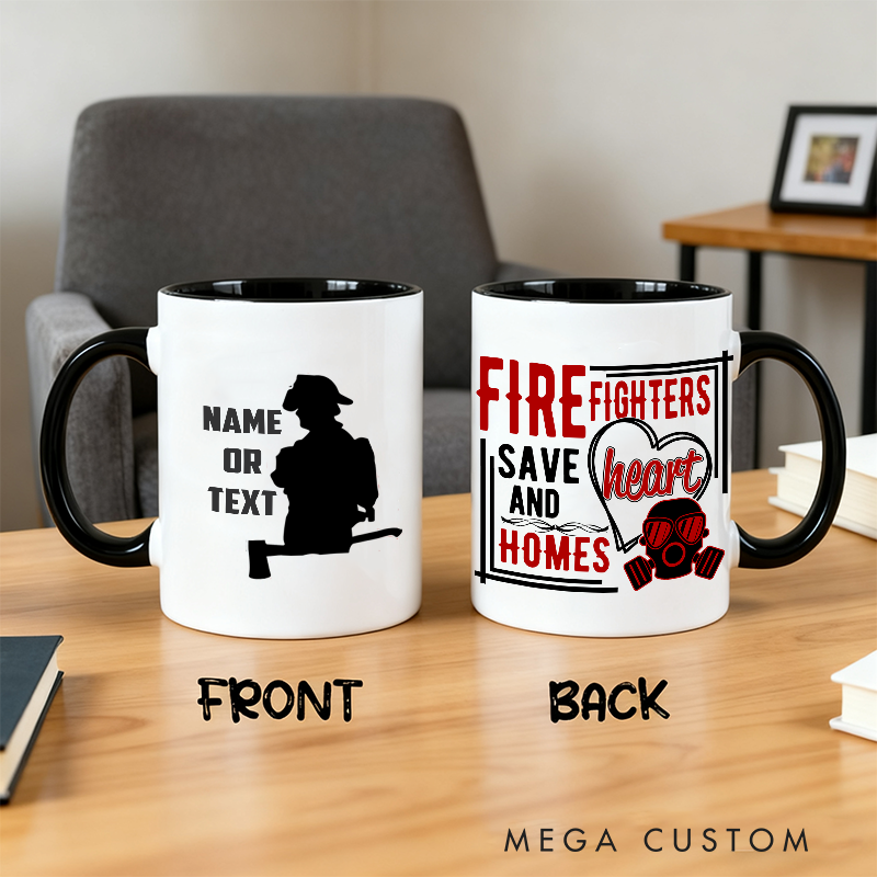 Personalized Firefighter Themed Mug with Custom Name Option Heartwarming Gift for Firefighters