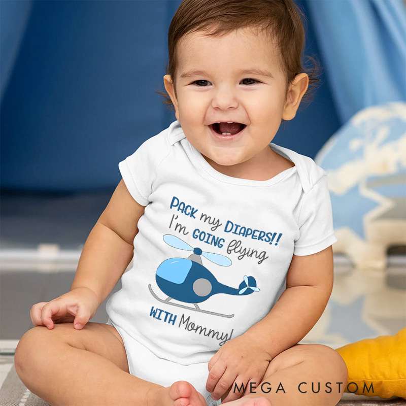 Personalized Who's Little Flying Buddy Baby Shower Gift with Airplane Graphic and Playful Quote for Little Aviators and Family Adventures Baby Bodysuit
