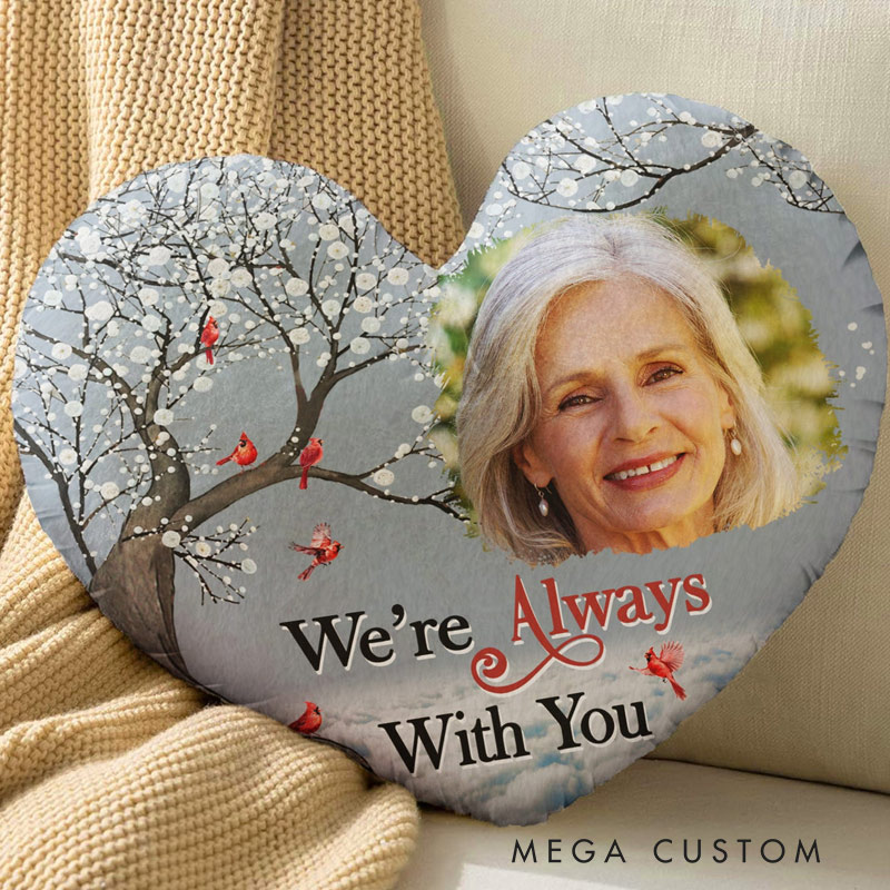 Personalized Heart Shaped Pillow Custom Photo When You Miss Me Pillow Remembrance Gift for Loss of Loved One Sympathy Gift