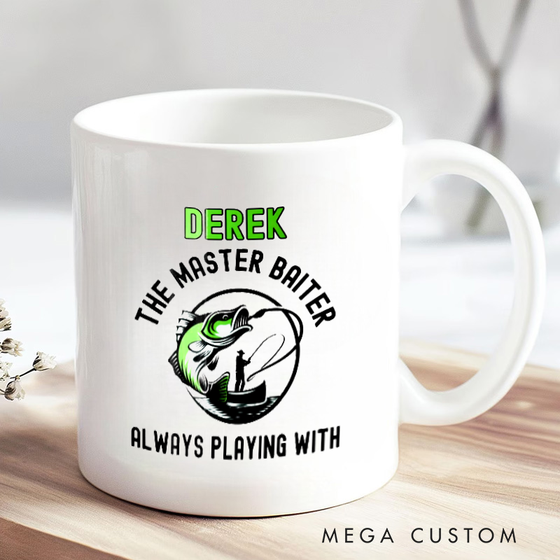 Personalized Fishing Mug Master Baiter Mug Fisherman Gift Idea Fishing Gift Fishing Mug Funny Present Angler Custom Gift for Anglers Fishermen and Tackle Lovers