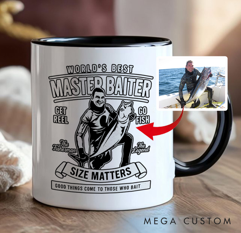 Personalized Fishing Mug Custom Photo Mug Funny Fishing Photo Mug Funny Gift for Anglers Unique Coffee Cup for Fishing Lovers