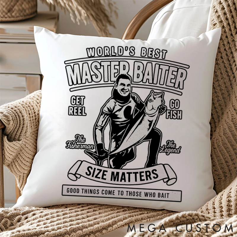 Personalized Fishing Pillow Custom Photo Pillow Funny Decor for Anglers Unique Gift for Fishing Enthusiasts