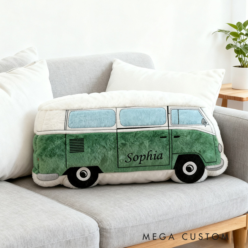 Personalized Camping Lover Pillow Custom Camper Van for Family Kid Pillow Gift for Camper