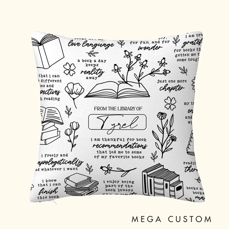 Personalized I am Thank for Book Throw Pillow with Name Bookish Pillow Cover with Names for Book Lovers Readers Bookworm Gift