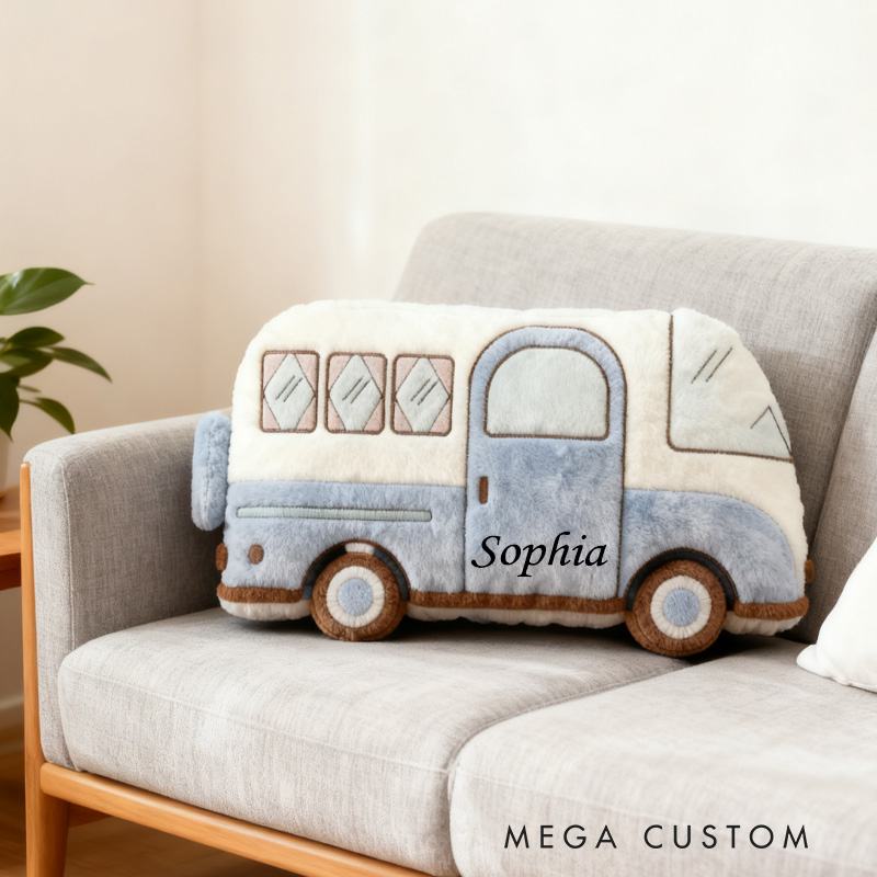 Personalized Campervan Pillow Custom Couple Camping Pillow Camper Van Gift for Family Pillow Gift for Camper
