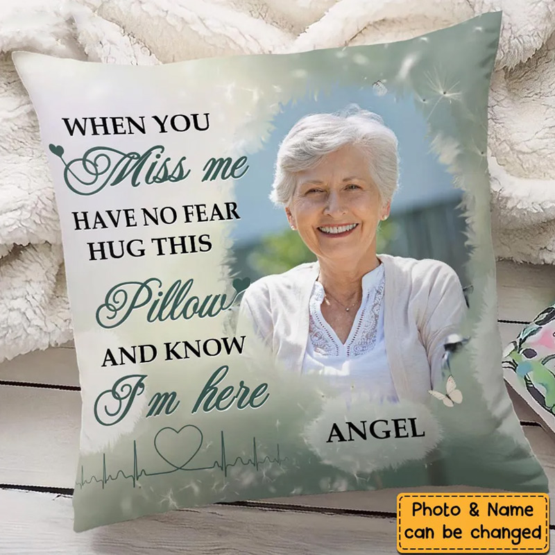 Personalized Memorial Pillow Hug This Pillow And Know I'm Here Custom Double Sided Pillow Bereavement Gift Sympathy Gift 