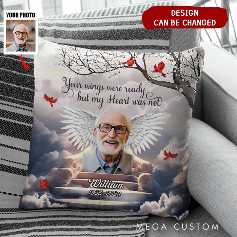 Personalized Photo Pillow In Loving Memory In Heaven Custom Double Sided Pillow Bereavement Gift Sympathy Gift