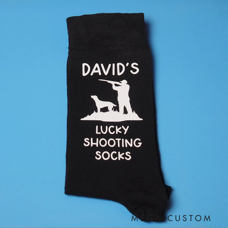 Personalized Hunting Shooting Socks Funny Outdoor Hunting Lover Gift for Dad Grandad