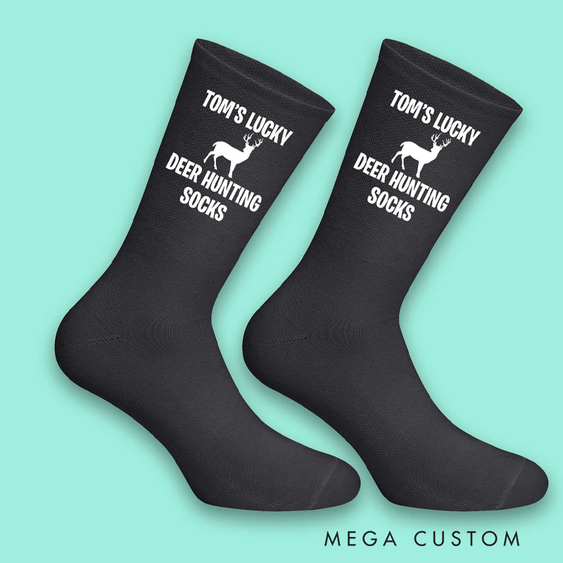 Personalised Lucky Hunting Socks with Your Name for a Winning Look the Perfect Gift for Hunting Fans Hunting Gift