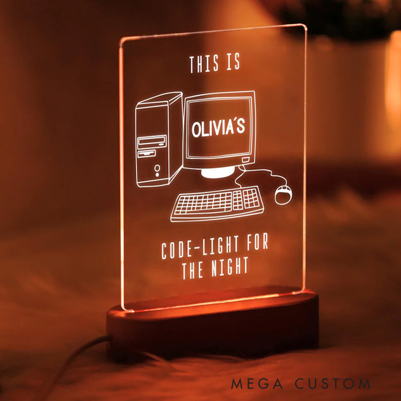 Personalized Custom Software Developer 3D LED Computer Engineer Funny Coding Computer Science Computer Geek Gift Coder Gift