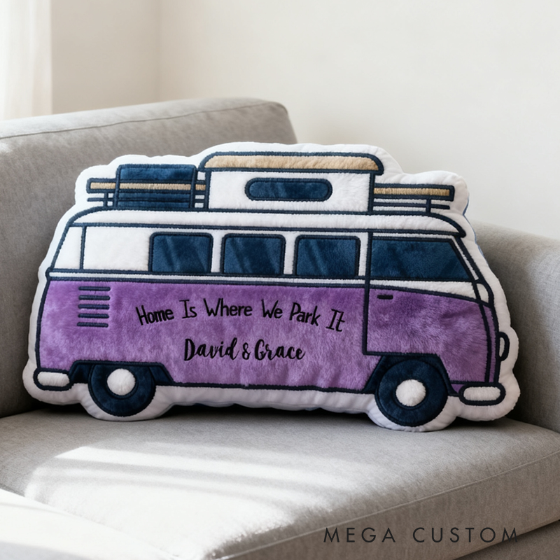 Personalised Campervan Cushion Pillow Couples Cushion Camper Van Pillow Custom Outdoor Family Pillow Gift for Outdoor Camping Lover