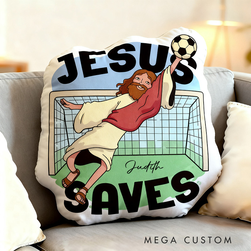 Personalized Jesus Saves Soccer Goalie Pillow with Name Home Decor Christian Humor Pillow Religious Gift for rsonalized Cute Jesus Play Basketball He is Rizzin Pillow with Name Home Decor Christian Humor Pillow for Kids Religious Gift for Basketball Lover