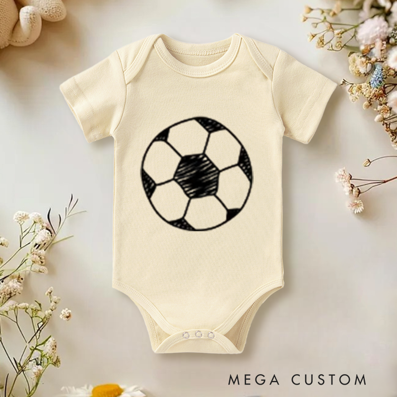 Personalized Baby Soccer Bodysuit with Baby's Name and Number Design for Newborns and Toddlers Special Sports Inspired Gift