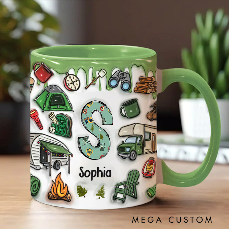 Personalized Camping Loves Mug Adventure Mountains Camper Hiking Mug Gift for Kid Outdoors Lovers