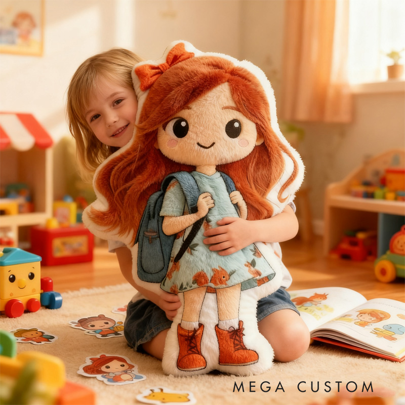 Personalized Boy and Girl Image Custom Kids Gift Cute Soft Plush Decorative Pillow Gift for Kids 