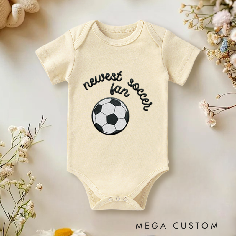 Personalized Cute Football Baby Outfit Baby Onesie  Soccer Theme Bodysuit  With Baby‘s Name  For Shower Gift