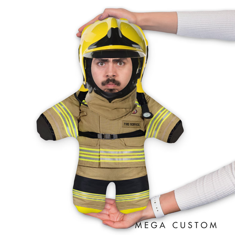 Personalized Firefighter Mini-Me Pillow Creative Funny Gift with Cute Mini Doll Design for Firefighter