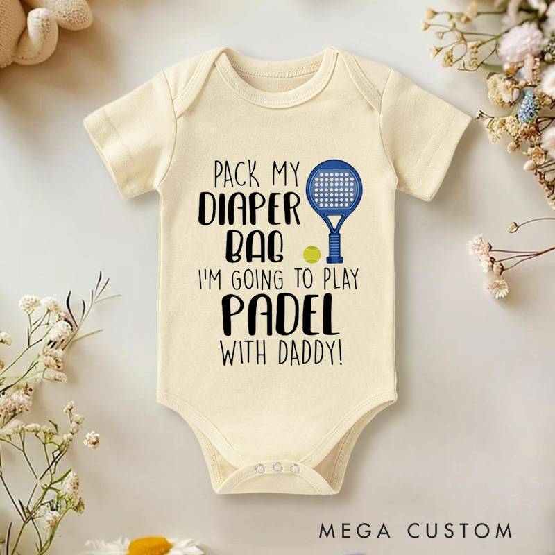 Personalized Pack Diaper Bag with Daddy Baby Bodysuit Baby Romper Sports Baby Gift
